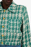 L'Agence Green/Cream Tweed Cropped Jacket Size 10