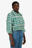 L'Agence Green/Cream Tweed Cropped Jacket Size 10