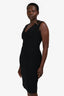 Versace Black Sleeveless Safety Pin Midi Dress Size 40