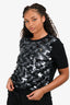 Akris Punto Black Virgin Wool Short Sleeve Large Sequin Sweater Size 10 US w/ Tags