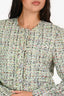 Cinq a Sept Green Tweed Evening Jacket with Silver Buttons Size 6 with Tags