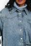 Haikure Blue Denim Button-Up Belted Shirt Size XS