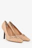 Gucci Cream Leather Ruched Leather Bow Pumps Size 35