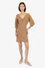 Ba&sh Brown Puff Sleeve Ribbed Knit Dress Size 0