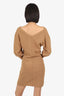 Ba&sh Brown Puff Sleeve Ribbed Knit Dress Size 0