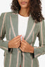 L'Agence Green/Pink Linen Striped Blazer Size 4