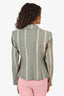 L'Agence Green/Pink Linen Striped Blazer Size 4
