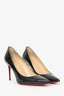Christian Louboutin Black Patent Leather Pointed Toe Heels Size 38