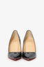 Christian Louboutin Black Patent Leather Pointed Toe Heels Size 38