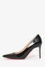 Christian Louboutin Black Patent Leather Pointed Toe Heels Size 38