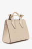 Strathberry Beige Croc-embossed Leather Nano Mini Tote Bag
