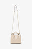 Strathberry Beige Croc-embossed Leather Nano Mini Tote Bag