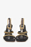By Far Black Leather Gold Chain Detail Heels Size 40