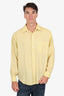 Saint Laurent Vintage Yellow Cotton Striped Long Sleeve Shirt Size 16