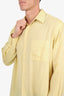 Saint Laurent Vintage Yellow Cotton Striped Long Sleeve Shirt Size 16