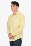Saint Laurent Vintage Yellow Cotton Striped Long Sleeve Shirt Size 16