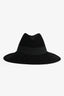 Maison Michel Black Felt Wide Brim Hat Size L
