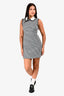 Miu Miu 2019 Black/White Gingham Check Collared Shift Dress Size M