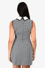 Miu Miu 2019 Black/White Gingham Check Collared Shift Dress Size M