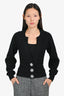 Pre-Loved Chanel™ Black Cashmere Embellished Button Cardigan Size 34