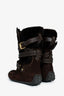 Louis Vuitton Brown Suede/Fur Moccasin Boots Size 37