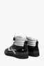 Louis Vuitton Black/Silver Leather High Top Sneakers Size 37