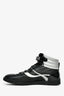 Louis Vuitton Black/Silver Leather High Top Sneakers Size 37
