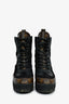 Louis Vuitton Brown/Black Monogram Patchwork Combat Boots Size 37.5