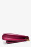Salvatore Ferragamo Magenta Leather Bow Bag On Chain