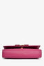 Salvatore Ferragamo Magenta Leather Bow Bag On Chain