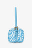 Fendi x Sarah Coleman Blue and White Mini FF Vertigo Top Handle Bag