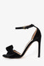 Valentino Black Velvet Bow Sandals Size 35