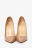 Christian Louboutin Beige Patent Leather Pointed Toe Heels Size 36.5