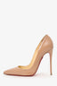 Christian Louboutin Beige Patent Leather Pointed Toe Heels Size 36.5