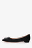 Manolo Blahnik Black Satin Hangisi Flats Size 38