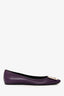 Roger Vivier Purple Leather Buckle Detail Square Toe Heels Size 38