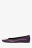 Roger Vivier Purple Leather Buckle Detail Square Toe Heels Size 38