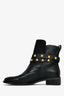 See by Chloe Black Leather Gold Studded Ankle Boots Size 38