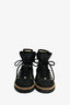 Ganni Black Nylon/Brushed Suede Combat Ankle Boots Size 38