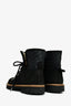 Ganni Black Nylon/Brushed Suede Combat Ankle Boots Size 38