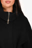 Sandro Black Wool Belted Zip Jacket Size 36