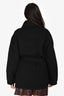 Sandro Black Wool Belted Zip Jacket Size 36