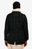Burberry London Grey Check Short Double Breasted Coat Size 10