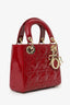 Christian Dior 2022 Red Patent Cannage Leather Mini Lady Dior