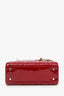 Christian Dior 2022 Red Patent Cannage Leather Mini Lady Dior