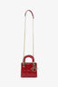 Christian Dior 2022 Red Patent Cannage Leather Mini Lady Dior