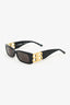 Balenciaga Black Rectangular Frame BB Handle Sunglasses