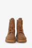 Prada Brown Canvas Combat Boots Size 36.5