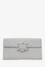 Roger Vivier Silver Glitter Buckle Clutch