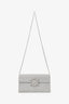 Roger Vivier Silver Glitter Buckle Clutch
